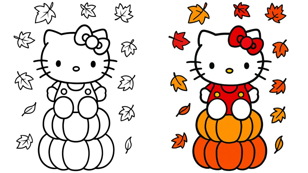 Hello Kitty Fall Coloring Pages (27 Free Printable Pdfs) intended for Hello Kitty Thanksgiving Color Sheets