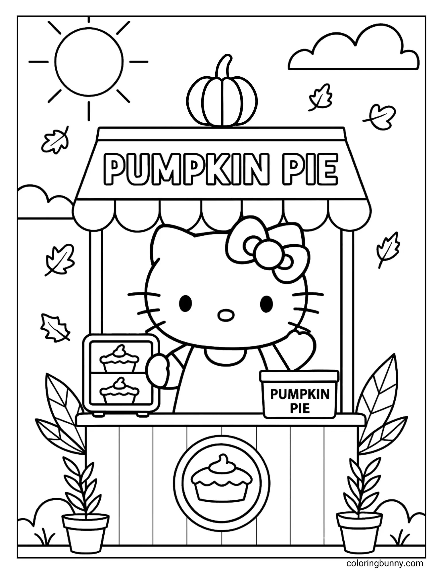 Hello Kitty Fall Coloring Pages (27 Free Printable Pdfs) within Hello Kitty Thanksgiving Color Sheets