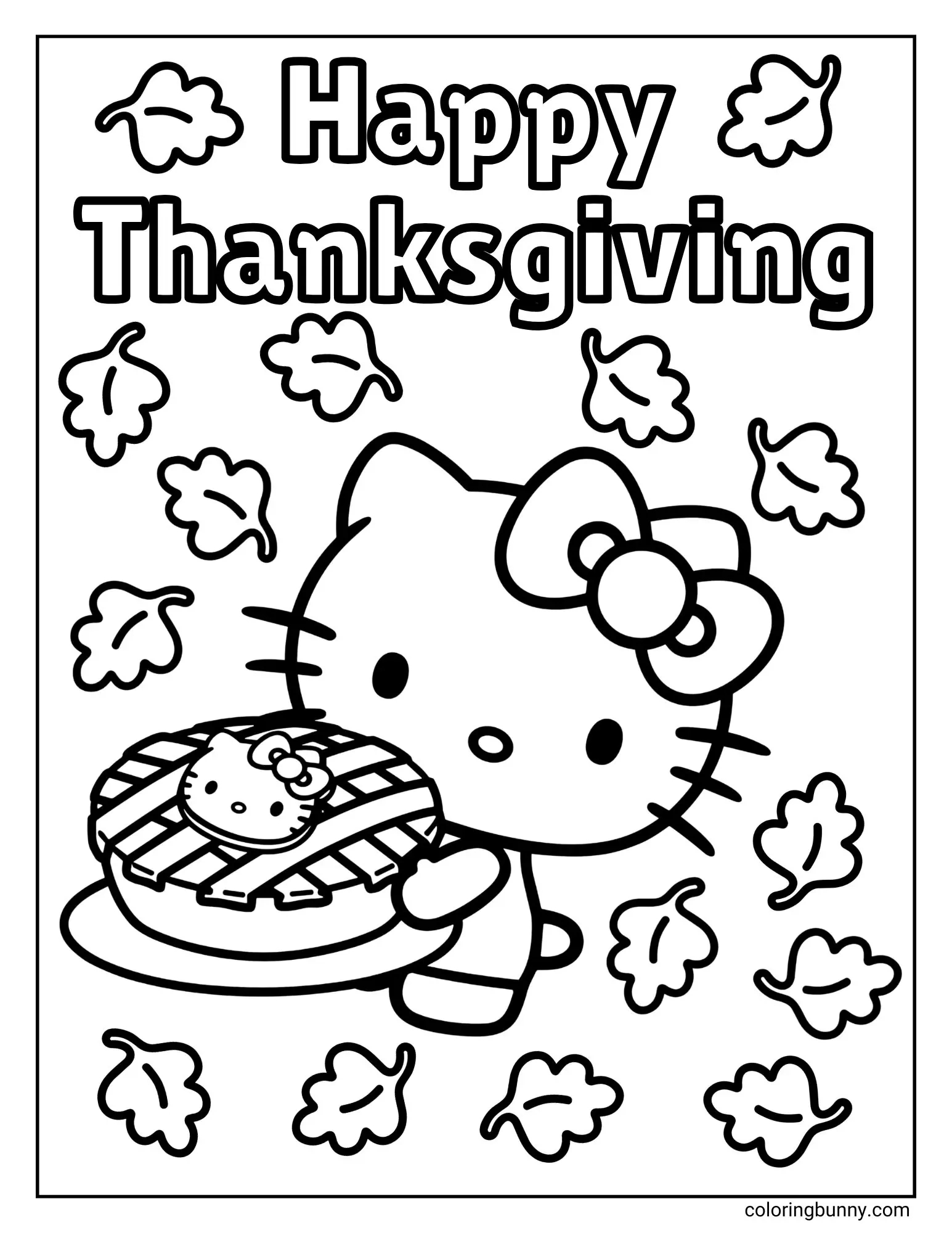 Hello Kitty Thanksgiving Coloring Pages (22 Free Printable Pdfs) pertaining to Hello Kitty Thanksgiving Color Sheets