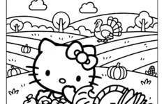 Hello Kitty Thanksgiving Coloring Pages (22 Free Printable Pdfs) with regard to Kitty Thanksgiving Coloring By Number Sheet