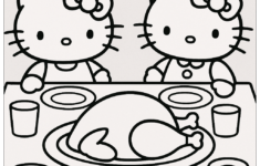 Hello Kitty Thanksgiving With Mimmy Coloring Page (Free Pdf&amp;Png intended for Kitty Thanksgiving Coloring By Number Sheet