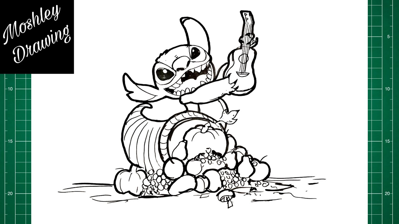 How To Draw Thanksgiving Stitch within Stitch Thanksgiving Coloring Sheets