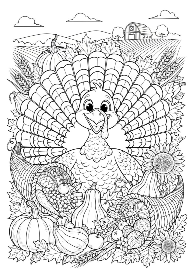 Lembar Warna Hari Thanksgiving - Meriah & Menyenangkan Untuk Dicetak for Hati Thanksgiving Coloring Sheets