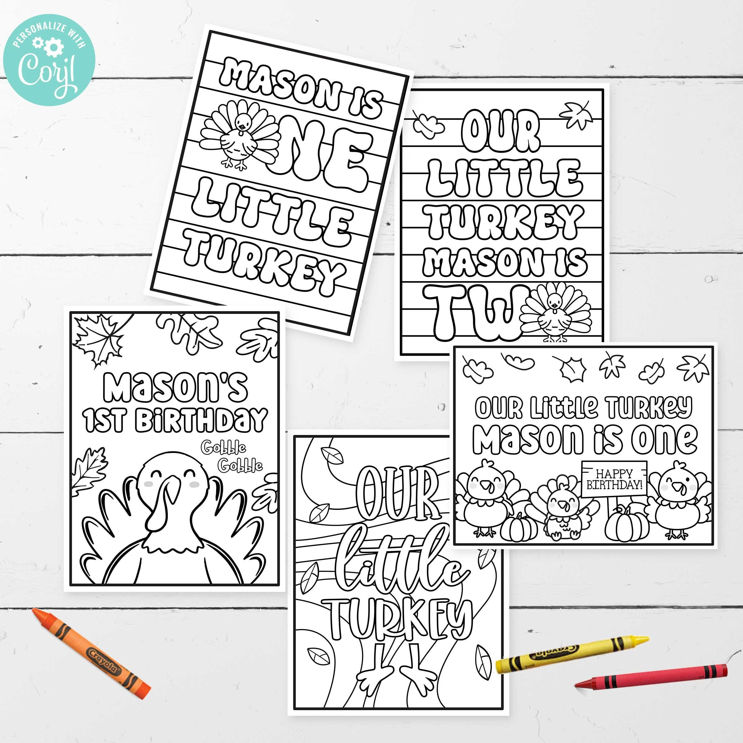 Little Turkey Birthday Party Coloring Pages • Thanksgiving with Thanksgiving Birthday Color Sheet