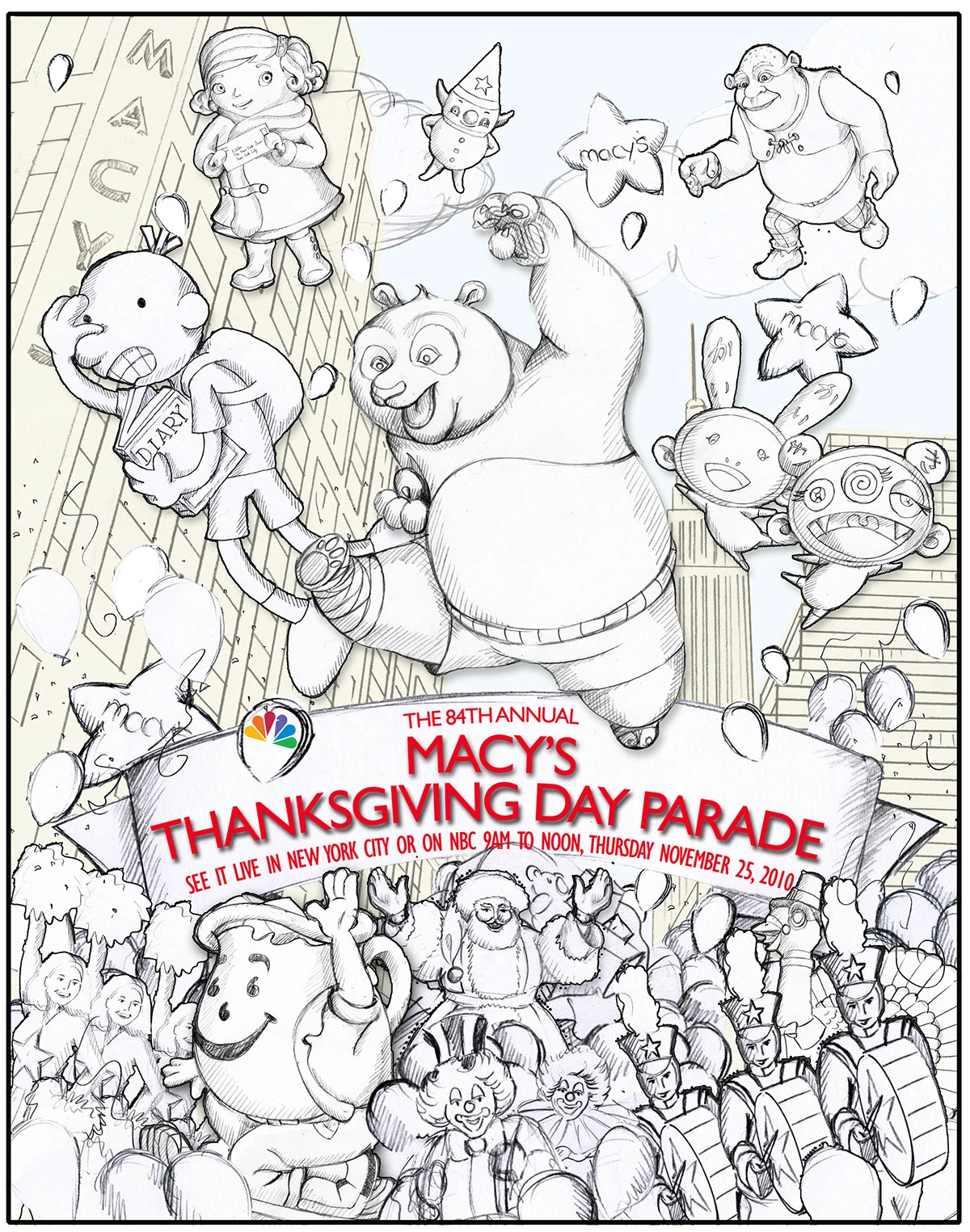 Macy&amp;#039;S Thanksgiving Day Parade Poster Image :: Behance intended for Thanksgiving Day Parade Coloring Sheet