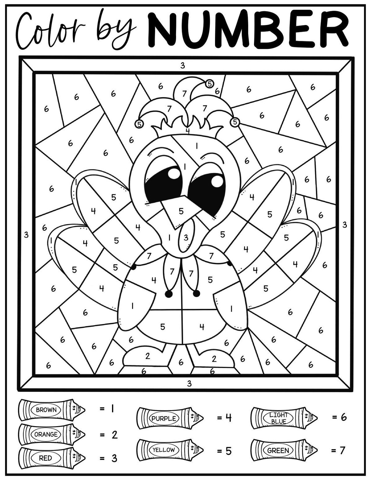 Math Thanksgiving Worksheets Pdf | Free Download for Math Division 3 Digit by 1 Digit Thanksgiving Coloring Sheet