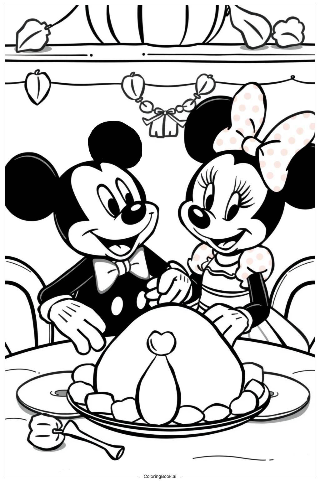 Mickey Mouse Thanksgiving Feast Coloring Page (Free Pdf&amp;amp;Png Printable) regarding Mickey Mouse Thanksgiving Coloring Sheet