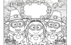 Minion Thanksgiving Coloring Page For Kids throughout Thanksgiving Coloring Sheet Minion
