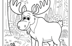 Moose Coloring Pages (7 Free Printable Pages) - Cute Animals throughout Thanksgiving Moose Coloring Sheet