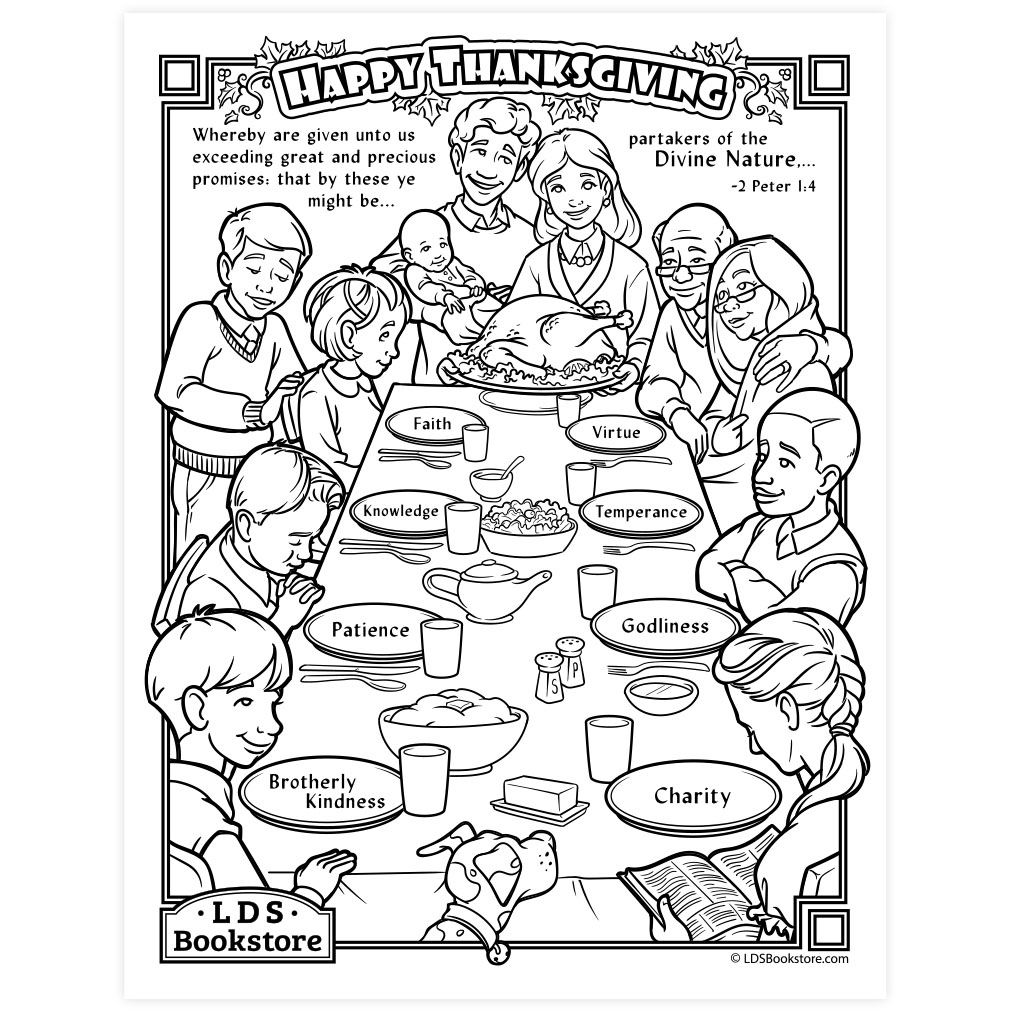 Partakers Of The Divine Nature Coloring Page - Printable throughout Happy Thanksgiving Color Sheets Religion
