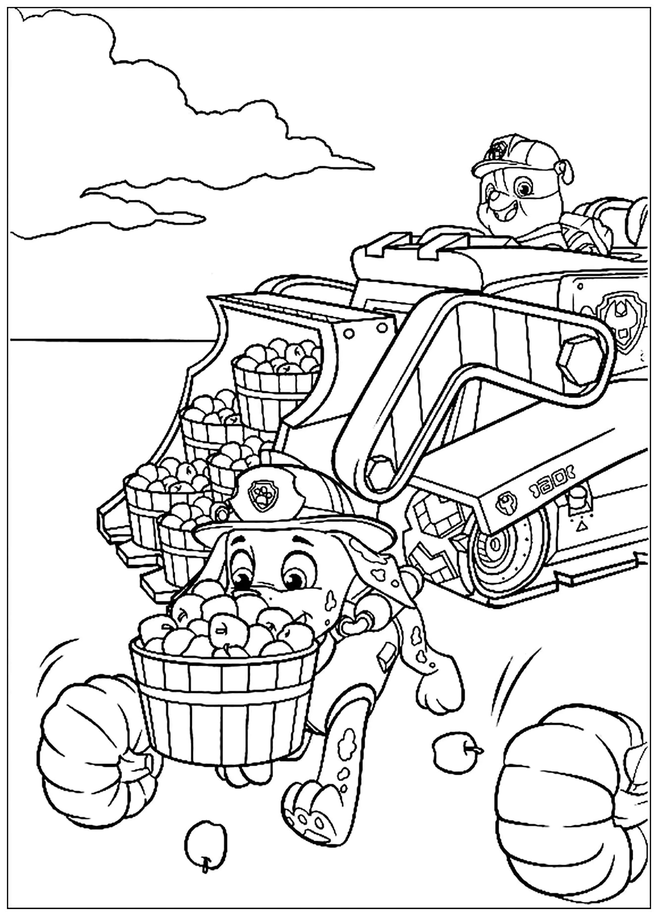 Pat Patrol : The Harvest Was Good - Paw Patrol Coloring Pages with Paw Patrol Thanksgiving Coloring Sheet Free