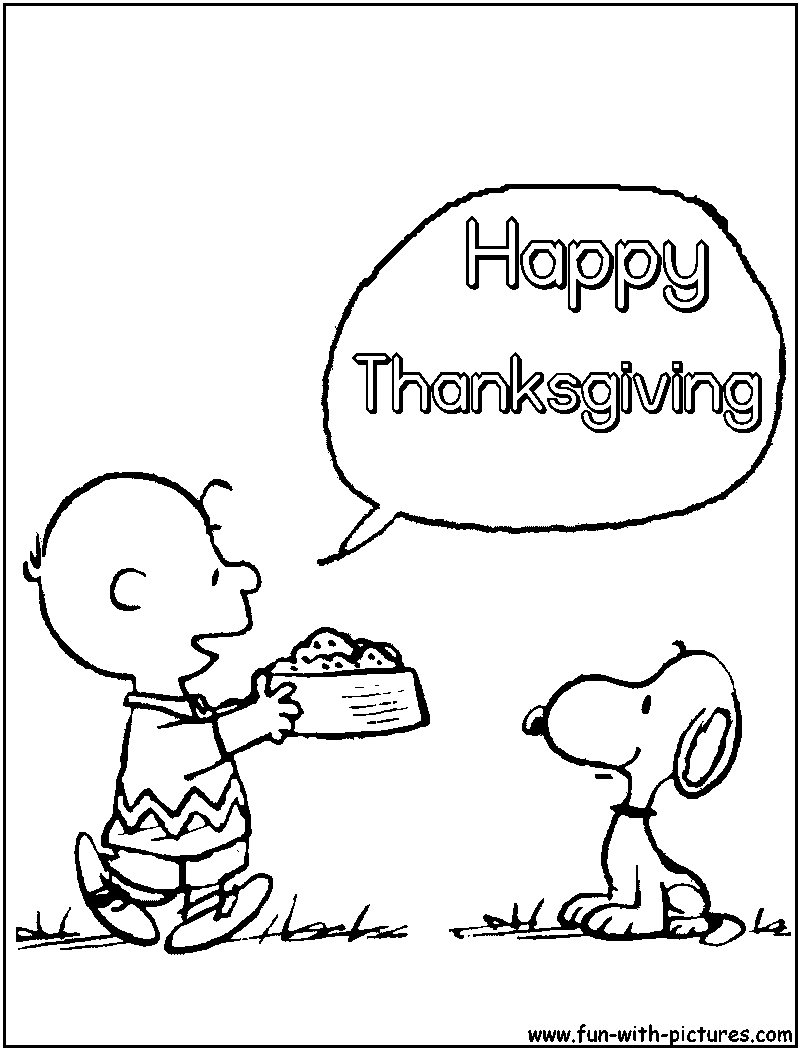 Peanuts Thanksgiving Coloring Page inside Charlie Brown Thanksgiving Coloring Sheets