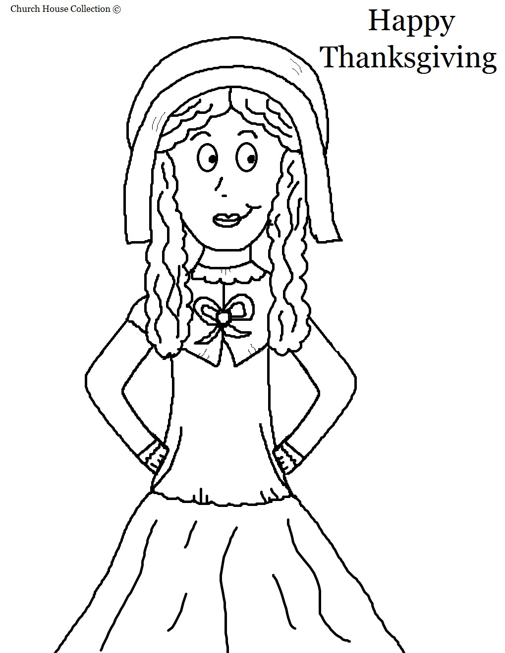 Pilgrim Girl Coloring Page intended for Thanksgiving Coloring Sheets Pilgrum Girls And Boyschurch