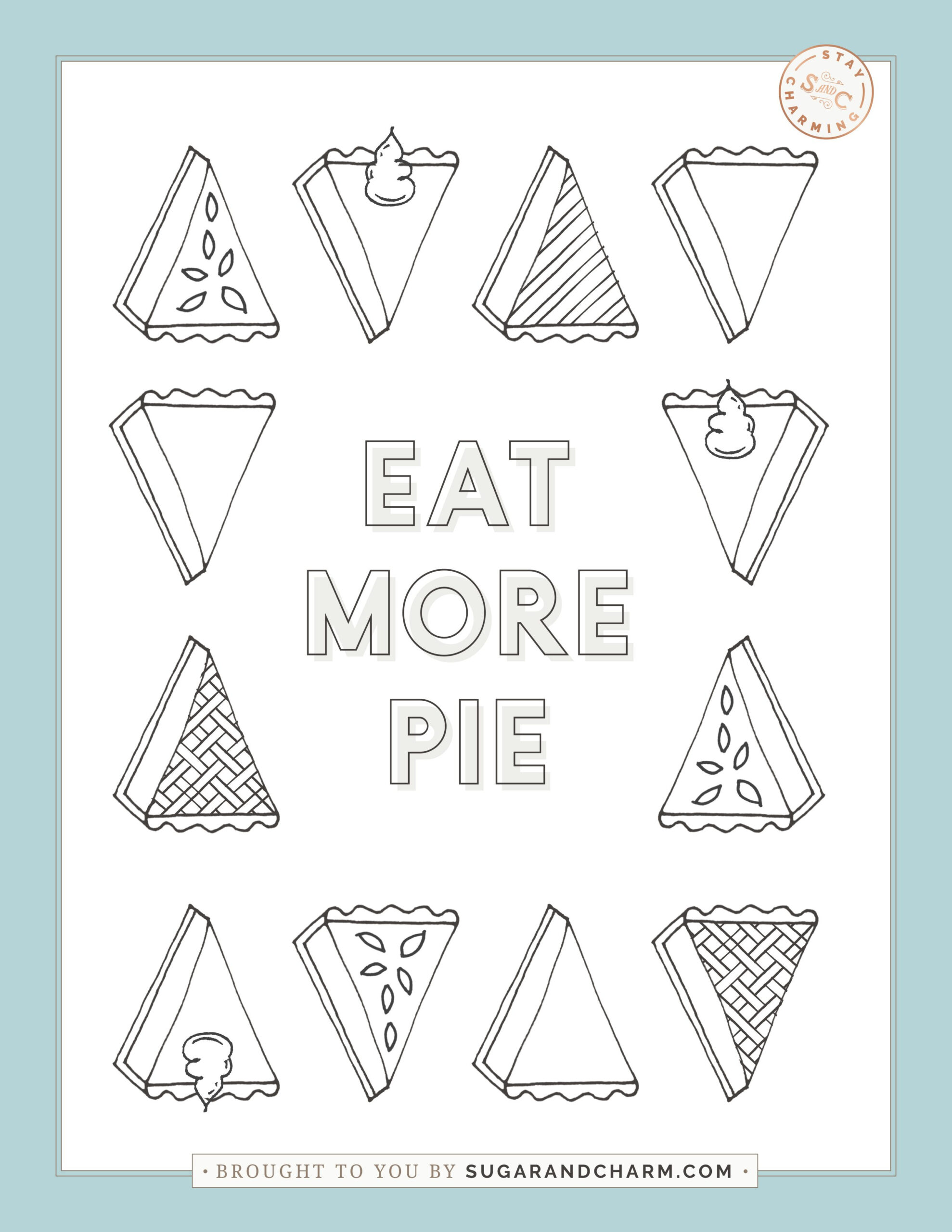 Printable Thanksgiving Coloring Pages - Sugar And Charm pertaining to Thanksgiving Pie Coloring Sheet