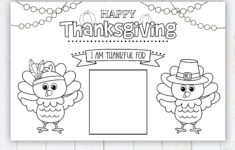 Printable Thanksgiving Placemat, Kid'S Thanksgiving Placemat for Thanksgiving Color Sheet Placemats For Kids