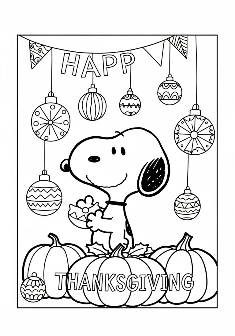 Snoopy Thanksgiving Coloring Page For Kids throughout Free Thanksgiving Color Sheet Peanuts