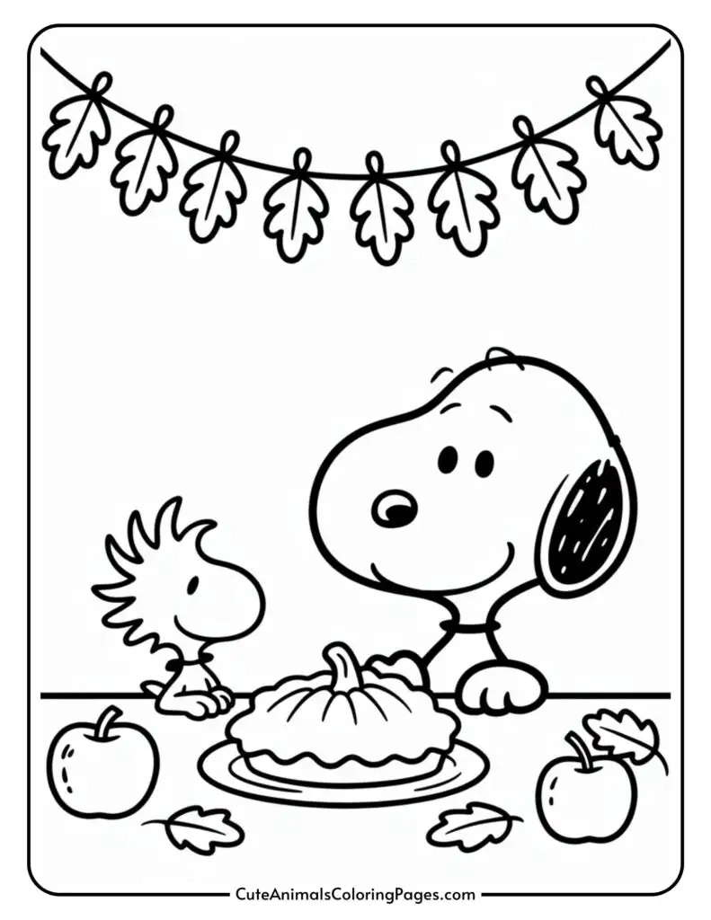 Snoopy Thanksgiving Coloring Pages (7 Pages To Print) - Cute in Charlie Brown Thanksgiving Color Sheet