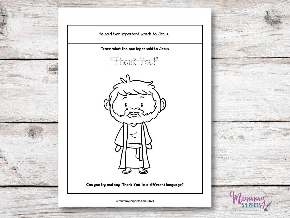 Story Of The Ten Lepers: Help Kids Embrace An Attitude Of Gratitude pertaining to Thanksgiving Coloring Sheet The Ten Lepers