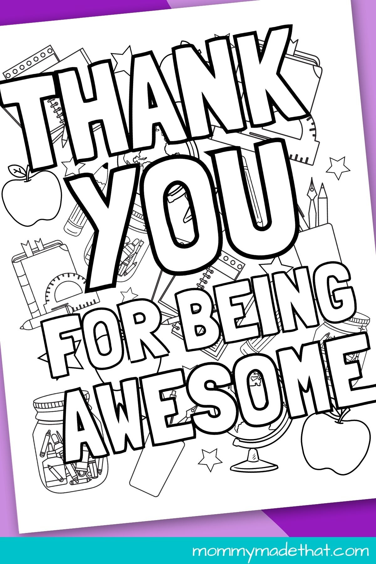 Teacher Appreciation Coloring Pages intended for Free Color Sheet Thank For My Teacher Thanksgiving