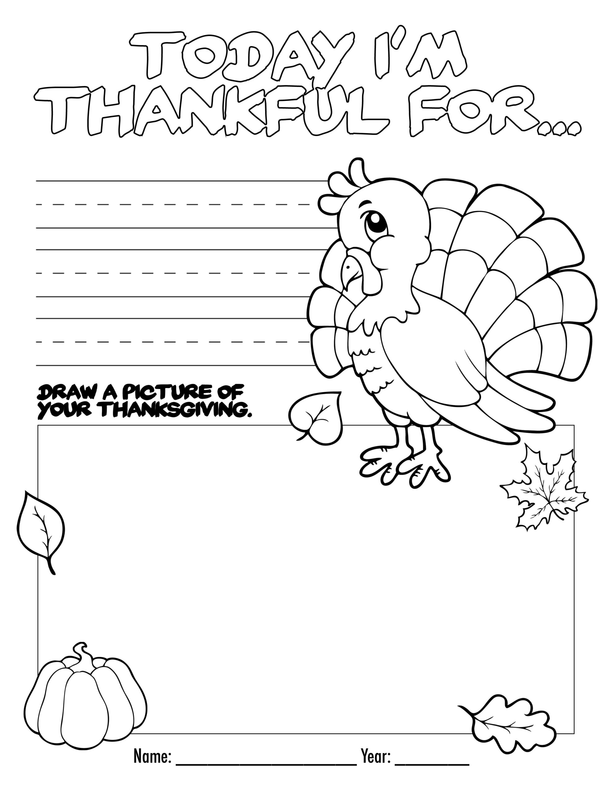 Thanksgiving Coloring Book Free Printable For The Kids! with Free Printable Thanksgiving Coloring Sheet