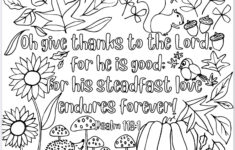 Thanksgiving Coloring Page “Oh Give Thanks To The Lord!” Printable intended for Thanksgiving Poem Coloring Sheet