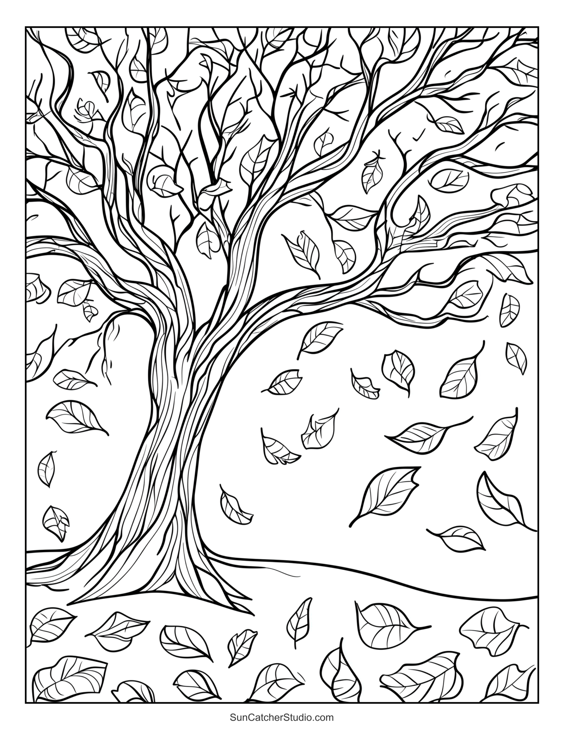 Thanksgiving Coloring Pages And Coloring Sheets – Free Printables in Adult Coloring Sheets Thanksgiving Fall Tree