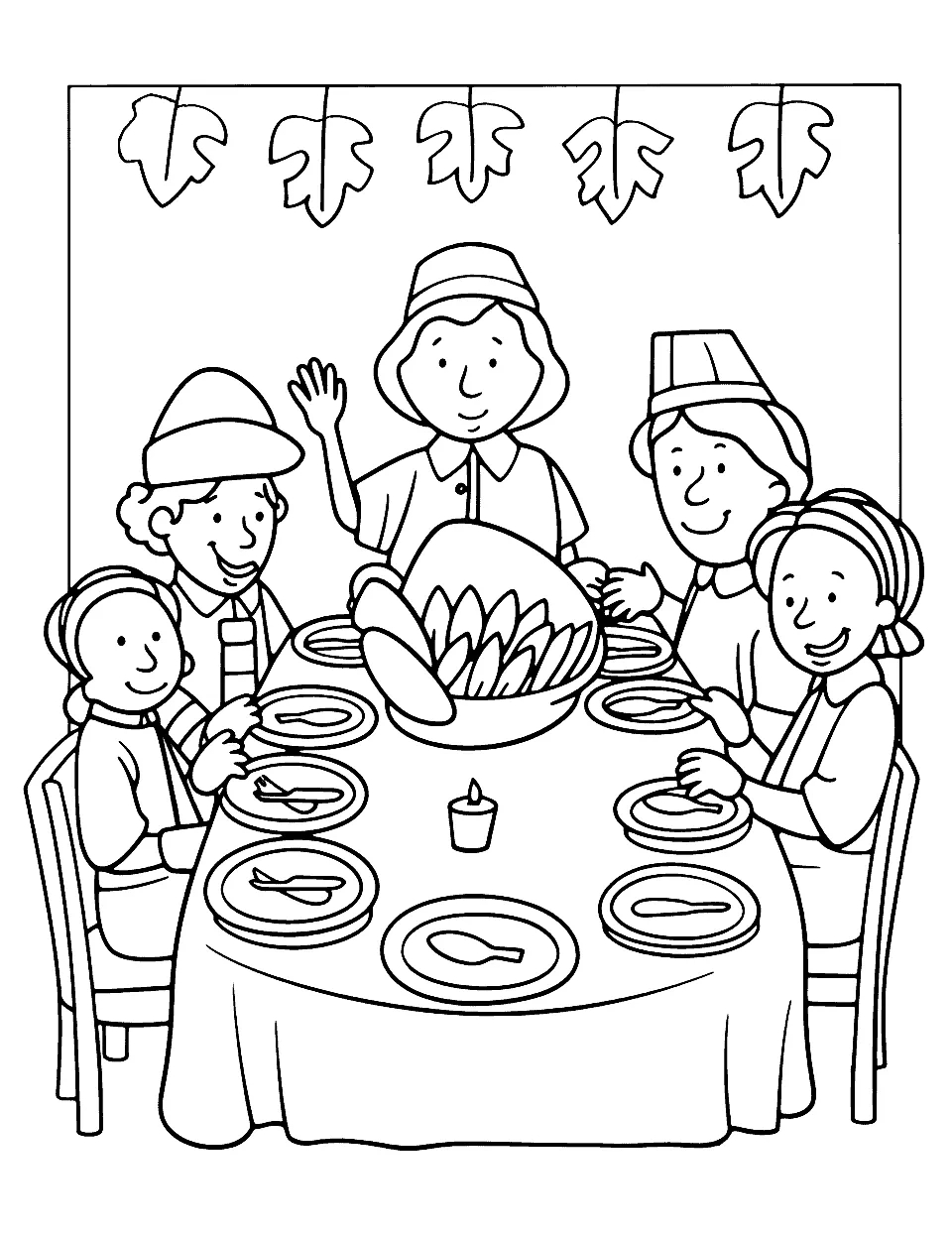 Thanksgiving Coloring Pages for Thanksgiving Family Coloring Sheet