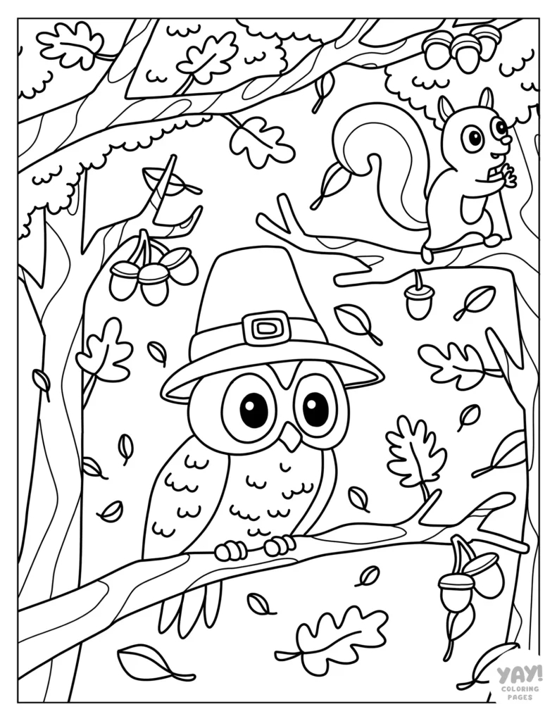 Thanksgiving Coloring Pages (Free Printables) regarding Thanksgiving Owl Coloring Sheet