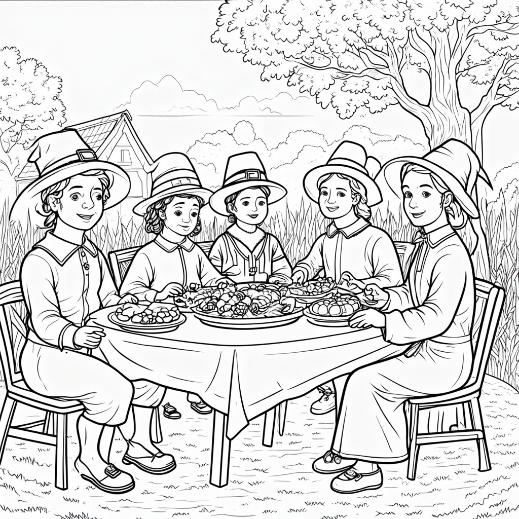 Thanksgiving Coloring Pages - Plugger Ai Designer within Color Sheets First Thanksgiving