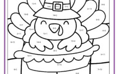 Thanksgiving Colornumber Pages - K12 Math Worksheets inside Thanksgiving Math Coloring Sheet Division