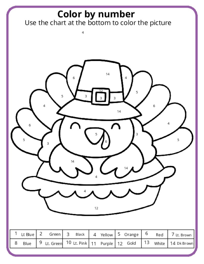 Thanksgiving Colornumber Pages - K12 Math Worksheets with regard to Division Coloring Sheet Thanksgiving