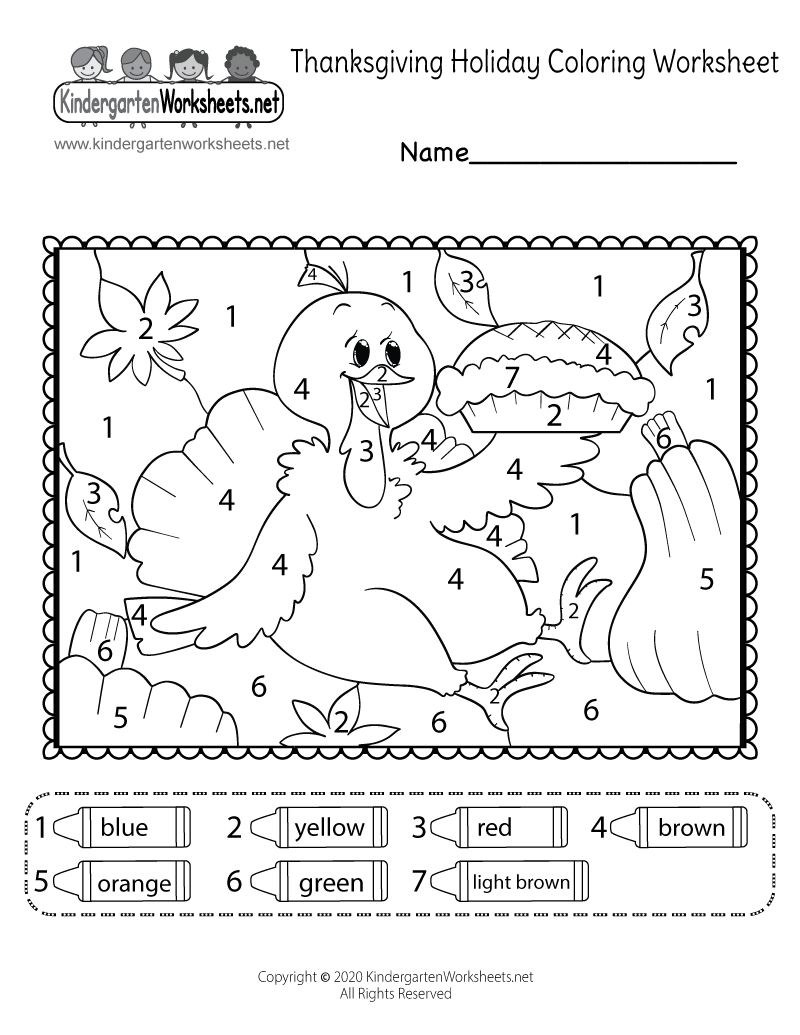 Thanksgiving Colornumber Worksheet - Free Printable, Digital inside Thanksgiving Color Sheet by Numbers For Kinder