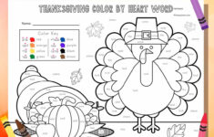 Thanksgiving Colorsight Word Printables - Literacy Learn in Sightword Preprimer Coloring Sheets Thanksgiving Free