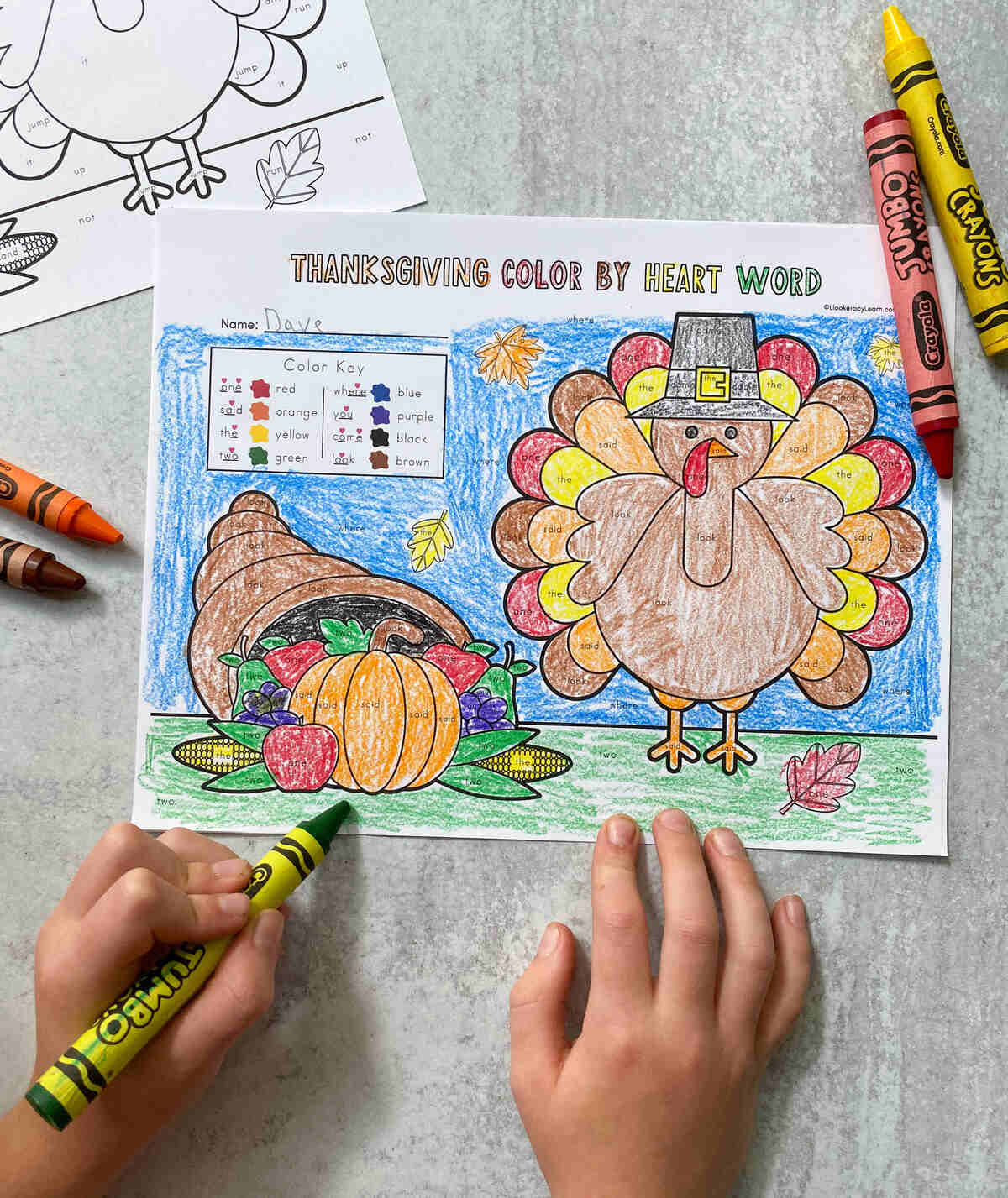 Thanksgiving Colorsight Word Printables - Literacy Learn intended for Sightword Preprimer Coloring Sheets Thanksgiving Free