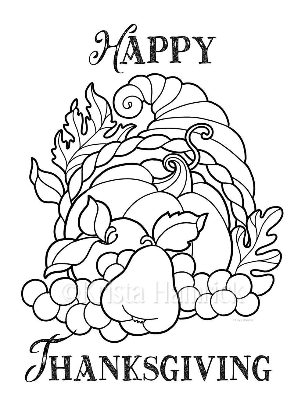 Thanksgiving Cornucopia / We&amp;#039;Re Thankful 2 Coloring Pages For pertaining to Thanksgiving Cornucopia Coloring Sheets