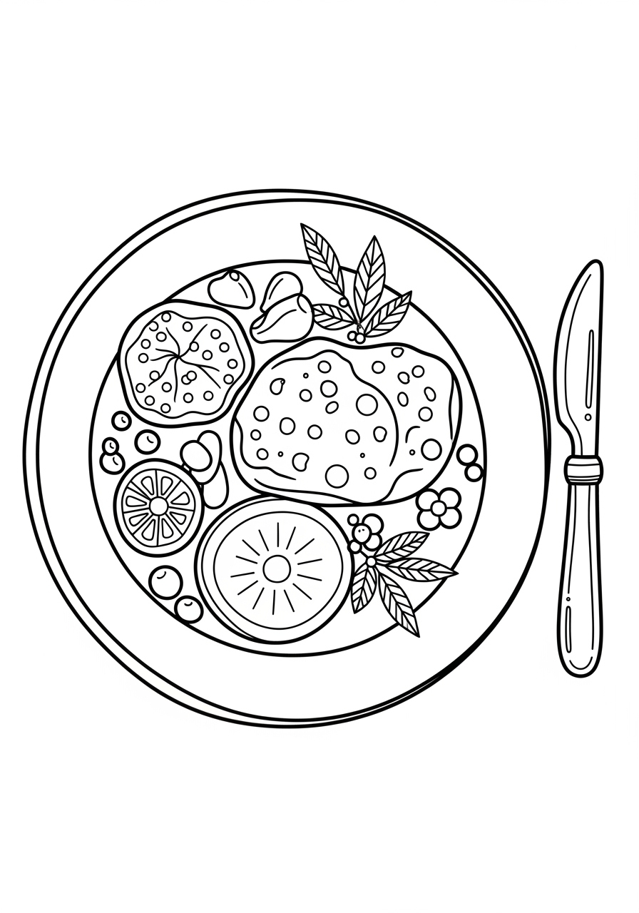 Thanksgiving Dinner Plate Coloring Page For Kids pertaining to Thanksgiving Plate Coloring Sheet