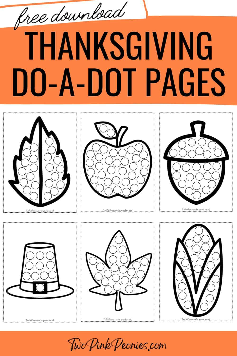 Thanksgiving Dot Marker Pages {Instant Download!} with regard to Thanksgiving Dot Color Sheets