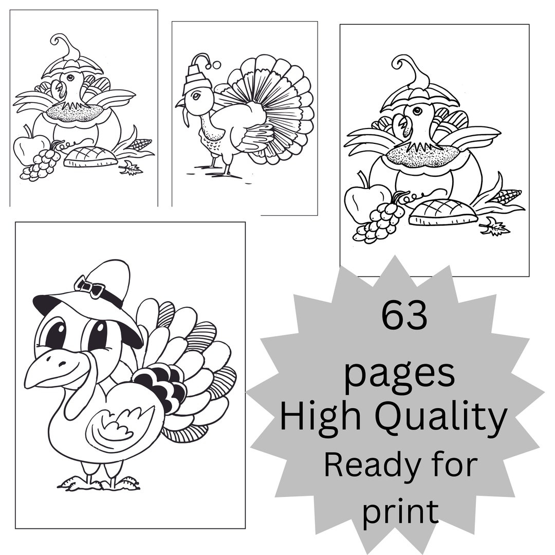 Thanksgiving Drawing For Kids And Adults - Etsy Uk inside Thanksgiving Math Color Sheets For 45th Grade