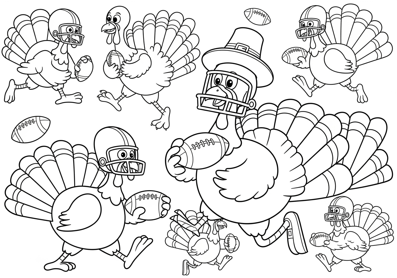 Thanksgiving Football Coloring Page For Kids with Thanksgiving Coloring Sheets Football