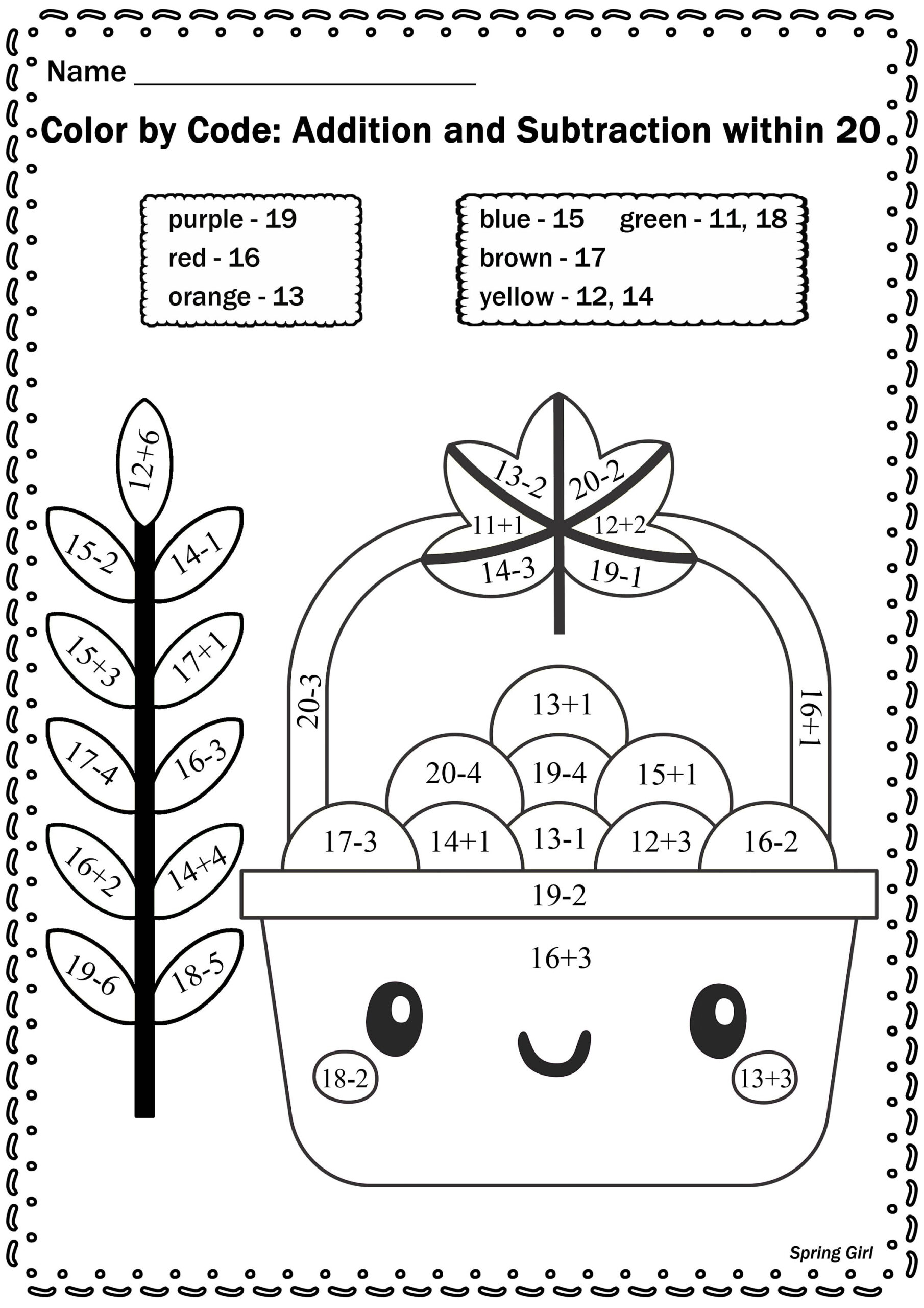 Thanksgiving Math: Colorcode Worksheets - Etsy with Thanksgiving Math Coloring Sheets