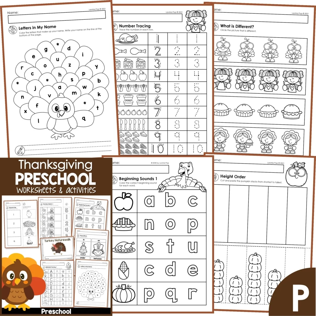 Thanksgiving No Prep Preschool Worksheets &amp;amp; Activities - In My World intended for Count The Thanksgiving Food Color The Ten Frame Sheet