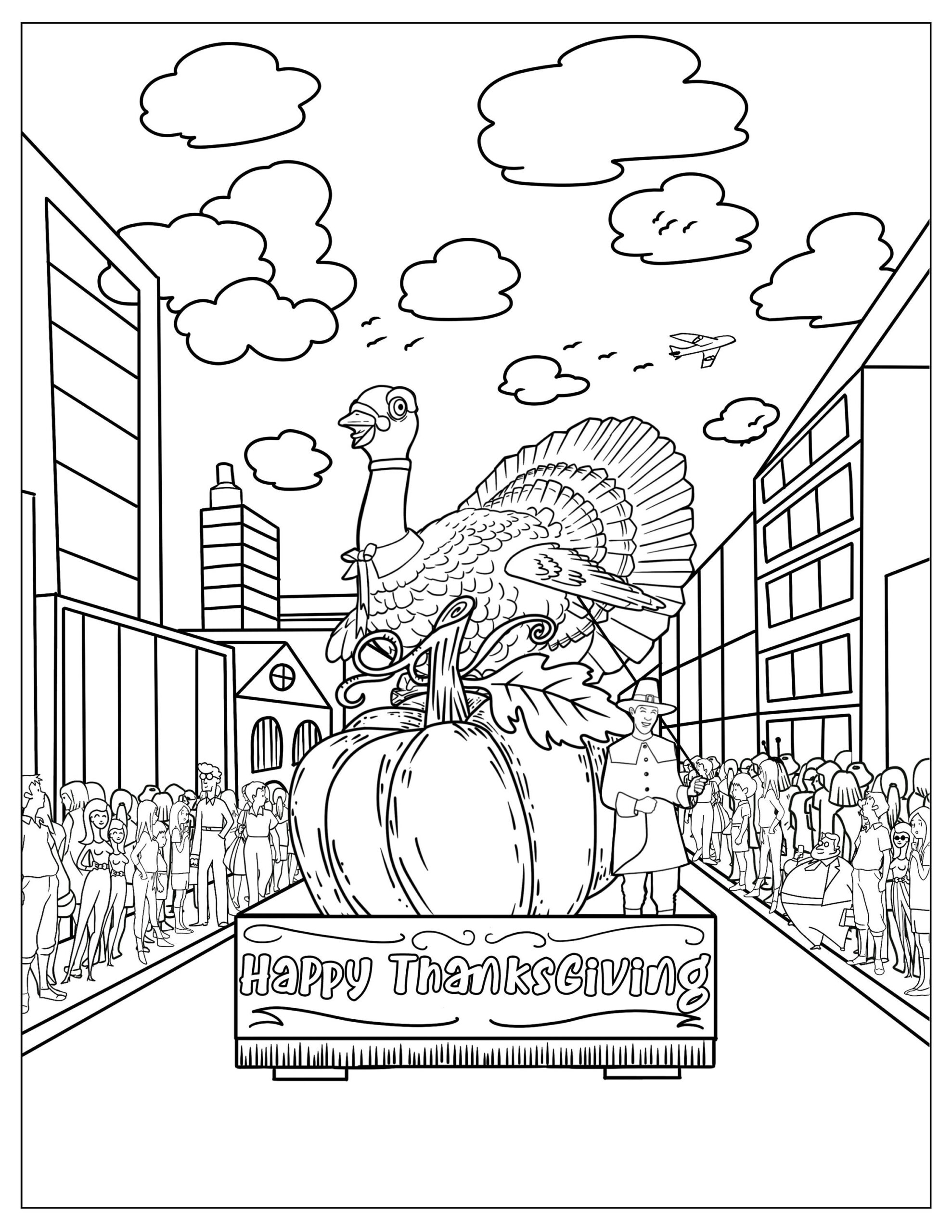 Thanksgiving Parade, Coloring Pages For Adults, 20 Printable inside Thanksgiving Float Coloring Sheets