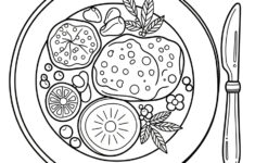 Thanksgiving Plate Coloring Page For Kids - Free Printable regarding Thanksgiving Oval Color Sheet