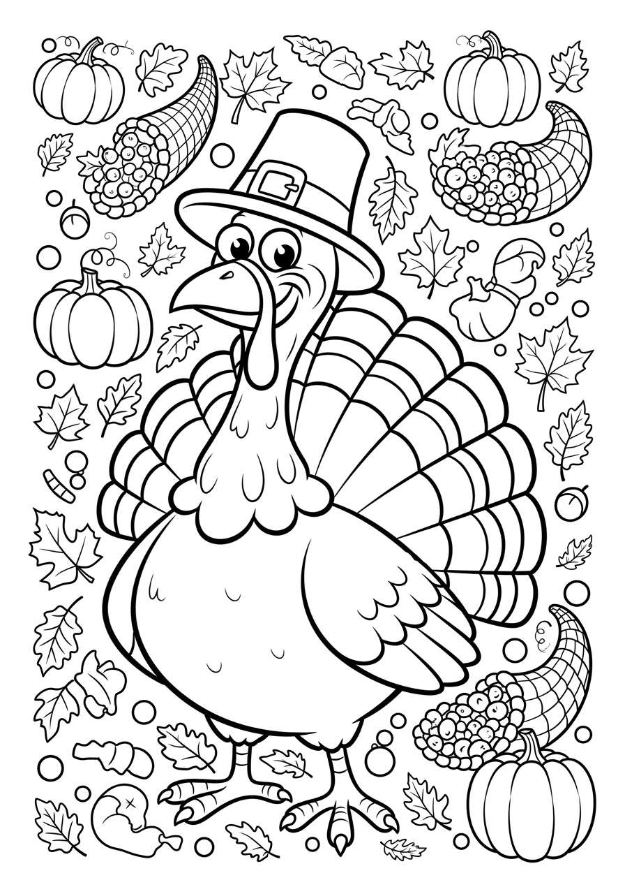 Thanksgiving Plate Coloring Page For Kids - Free Printable with Thanksgiving Oval Color Sheet