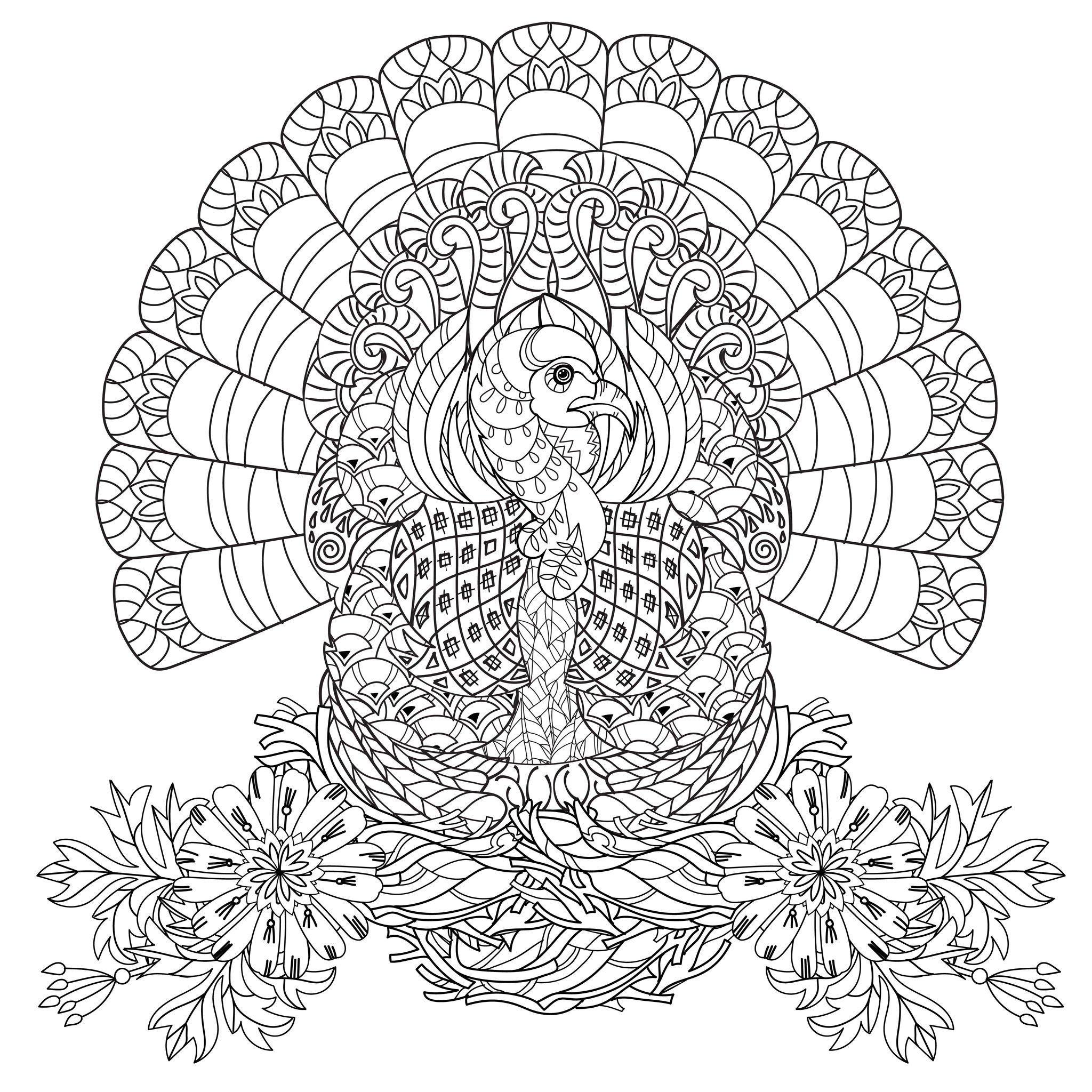 Thanksgiving Turkey - Thanksgiving Coloring Pages For Adults pertaining to Thanksgiving Coloring Contest Sheets