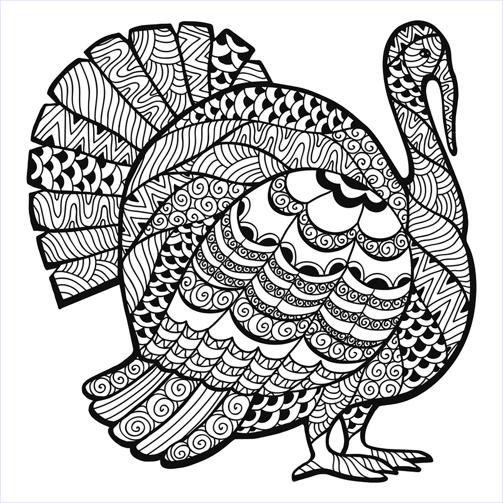 Thanksgiving Turkey With Zentangle - Thanksgiving Coloring Pages regarding Thanksgiving Mandala Coloring Sheets