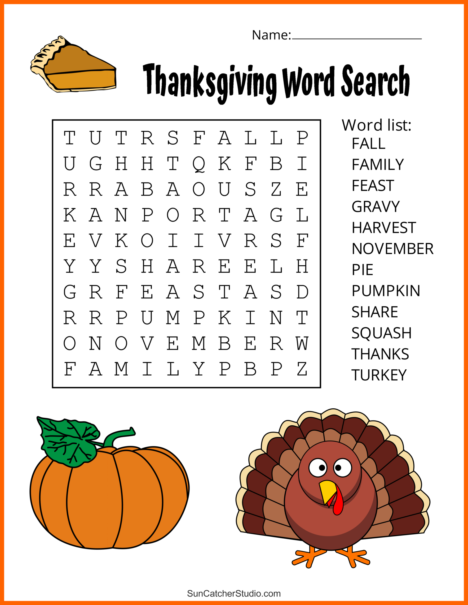 Thanksgiving Word Search (Free Printable Puzzles) – Free within Thanksgiving Coloring Sheets and Word Searches