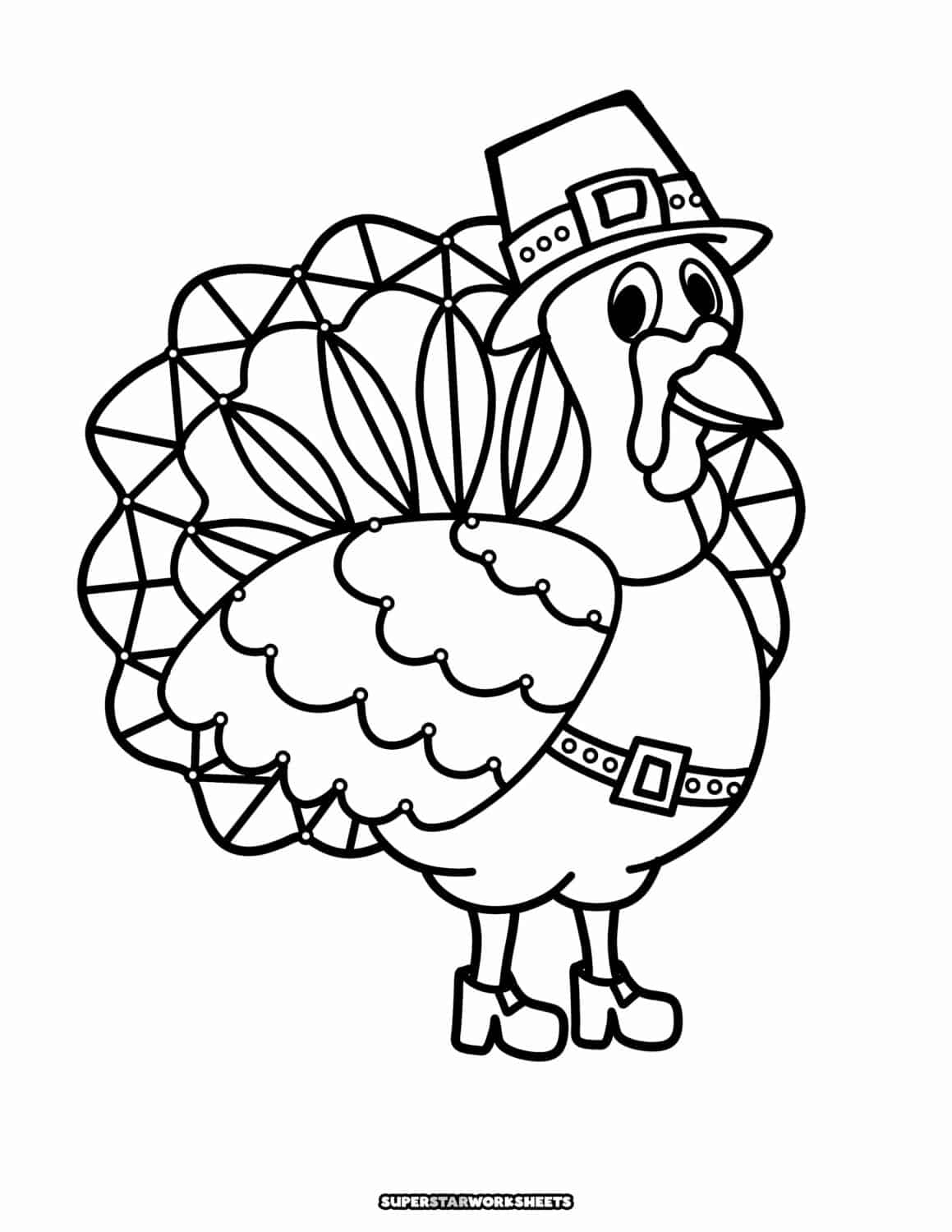 Turkey Coloring Pages (Free Printables) - Superstar Worksheets pertaining to Thanksgiving Turkey Cartoon Coloring Sheet