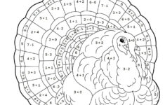 Turkey Colornumber Worksheets — #Teachkyag intended for Thanksgiving Math Addition Coloring Sheet