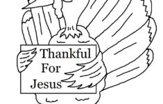 Turkey Holding Sign "Thankful For Jesus" Coloring Page regarding Sunday School Thanksgiving Coloring Sheets